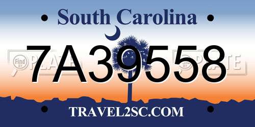 7A39558 South Carolina License Plate