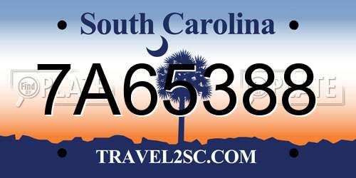 7A65388 South Carolina License Plate