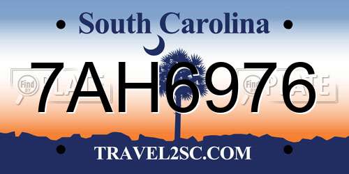 7AH6976 South Carolina License Plate