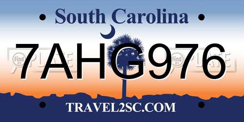 7AHG976 South Carolina License Plate