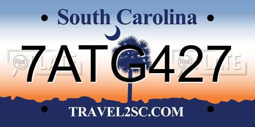 7ATG427 South Carolina License Plate