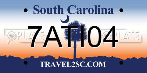 7ATI04 South Carolina License Plate