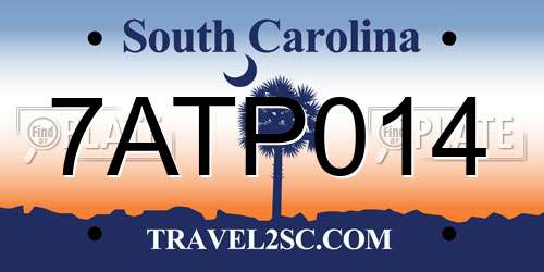 7ATP014 South Carolina License Plate