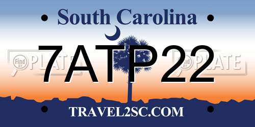 7ATP22 South Carolina License Plate