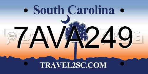 7AVA249 South Carolina License Plate