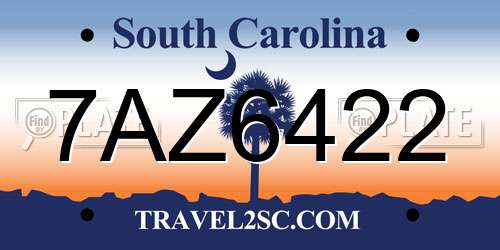 7AZ6422 South Carolina License Plate