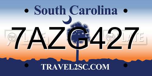 7AZG427 South Carolina License Plate