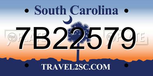 7B22579 South Carolina License Plate