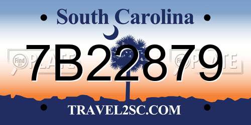 7B22879 South Carolina License Plate