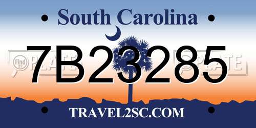 7B23285 South Carolina License Plate