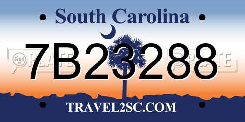 7B23288 South Carolina License Plate