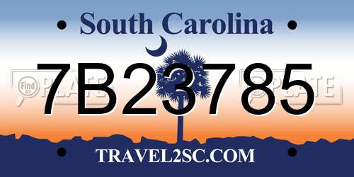7B23785 South Carolina License Plate