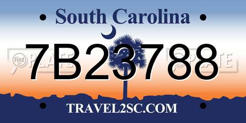 7B23788 South Carolina License Plate