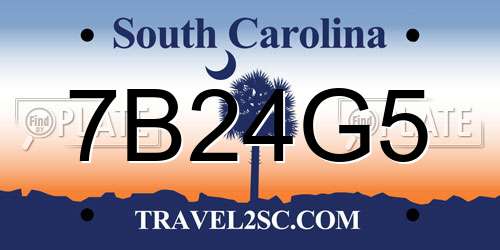 7B24G5 South Carolina License Plate