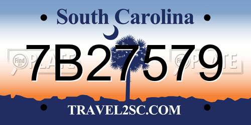 7B27579 South Carolina License Plate
