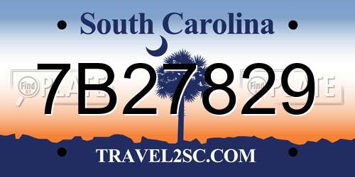7B27829 South Carolina License Plate