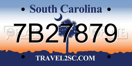 7B27879 South Carolina License Plate