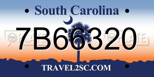 7B66320 South Carolina License Plate