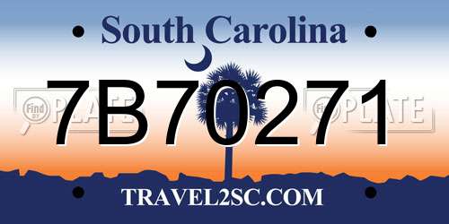 7B70271 South Carolina License Plate