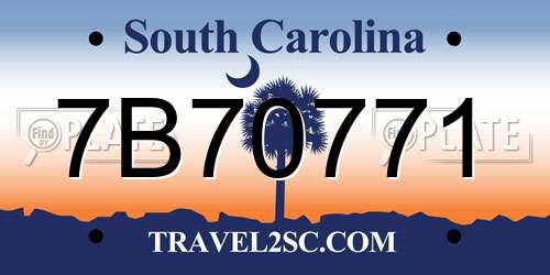 7B70771 South Carolina License Plate