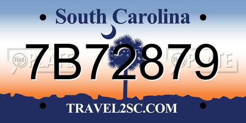 7B72879 South Carolina License Plate
