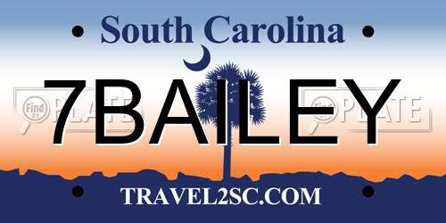7BAILEY South Carolina License Plate
