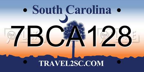 7BCA128 South Carolina License Plate