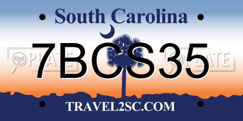 7BCS35 South Carolina License Plate