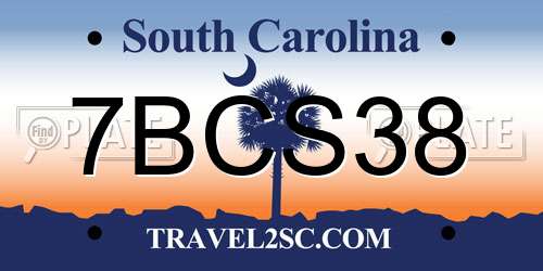 7BCS38 South Carolina License Plate