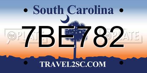 7BE782 South Carolina License Plate