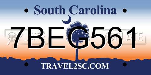 7BEG561 South Carolina License Plate