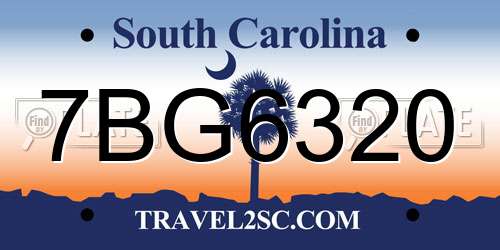 7BG6320 South Carolina License Plate