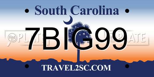 7BIG99 South Carolina License Plate