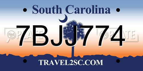 7BJJ774 South Carolina License Plate