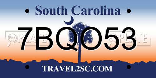 7BQO53 South Carolina License Plate