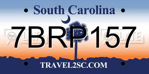 7BRP157 South Carolina License Plate