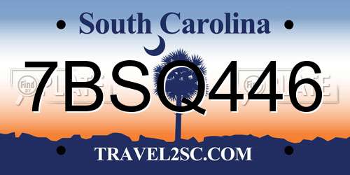 7BSQ446 South Carolina License Plate