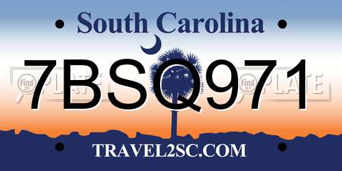 7BSQ971 South Carolina License Plate