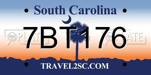 7BT176 South Carolina License Plate