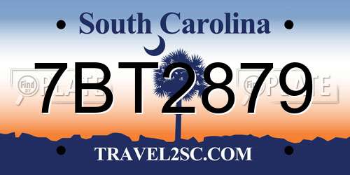 7BT2879 South Carolina License Plate