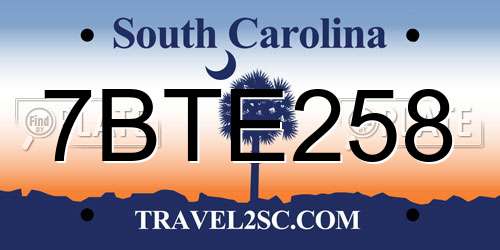 7BTE258 South Carolina License Plate