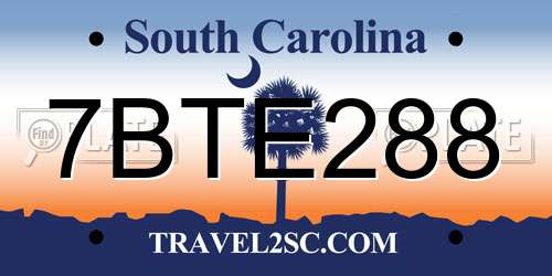 7BTE288 South Carolina License Plate
