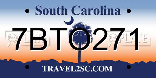 7BTO271 South Carolina License Plate