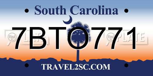 7BTO771 South Carolina License Plate