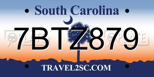 7BTZ879 South Carolina License Plate
