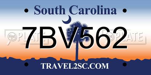 7BV562 South Carolina License Plate