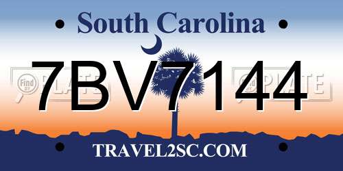 7BV7144 South Carolina License Plate