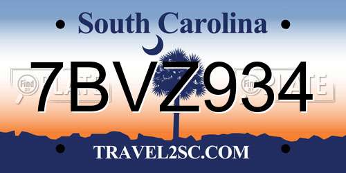 7BVZ934 South Carolina License Plate