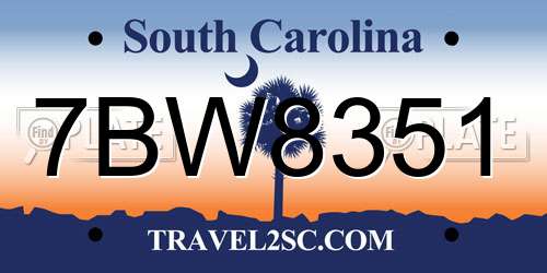 7BW8351 South Carolina License Plate