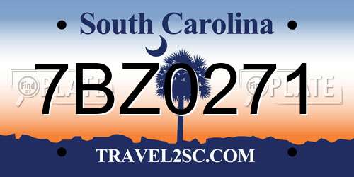 7BZ0271 South Carolina License Plate